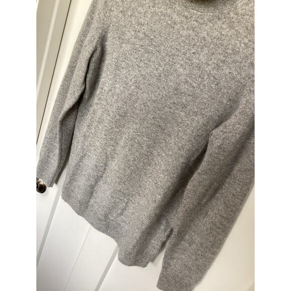 Talbots Women Cashmere Turtleneck Pullover Knit Sweater Metallic Gray Size Small - Picture 4 of 8